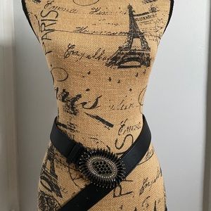 Black Faux Leather Belt
